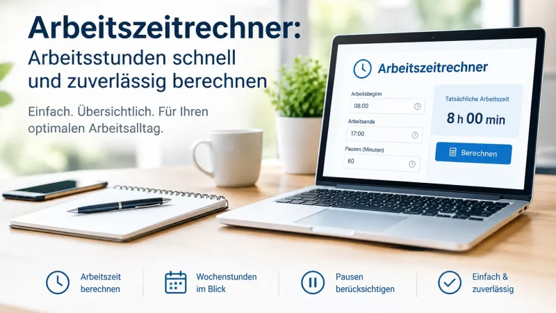 Arbeitszeitrechner Arbeitsstunden schnell und zuverlässig berechnen