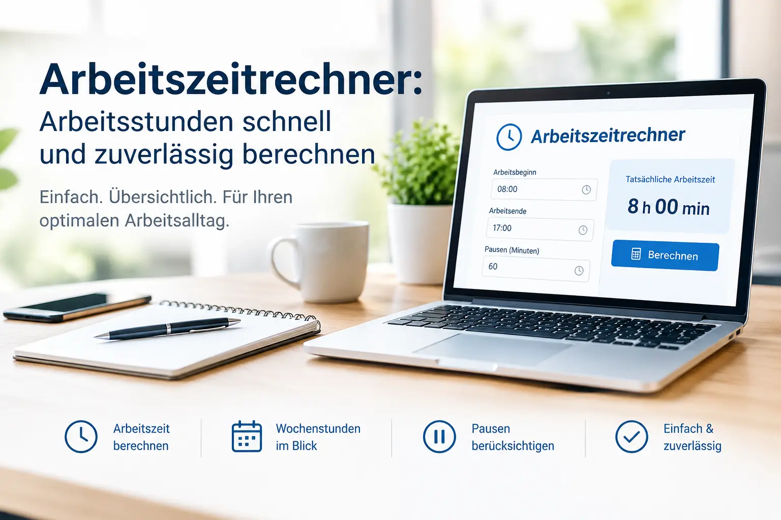 Arbeitszeitrechner Arbeitsstunden schnell und zuverlässig berechnen